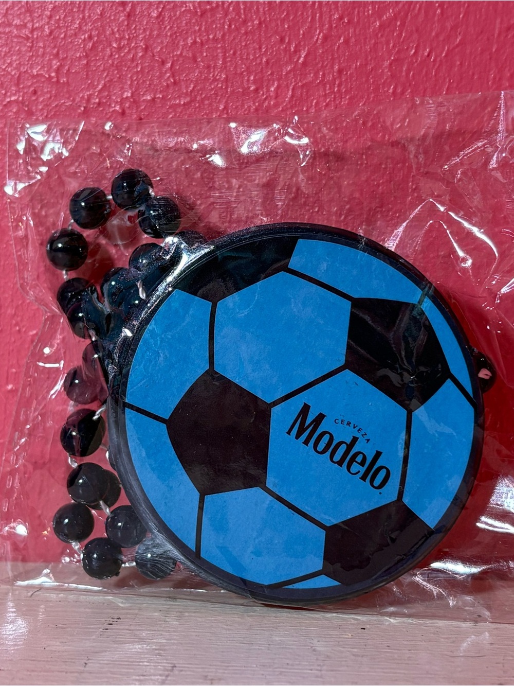 NEW Modelo Blue & Black Soccer Ball Necklace FIFA Collectible 2026 Football FUN